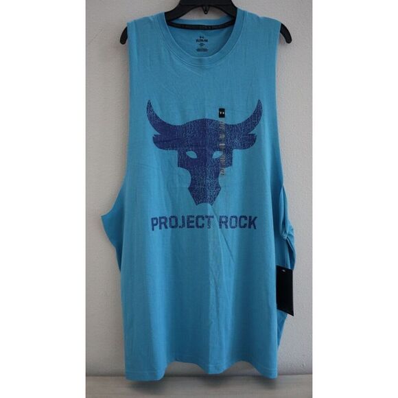 Under Armour 1373787-433 Men's Sz XL Blue UA Project Rock Brahma Bull Tank Top - Picture 1 of 6